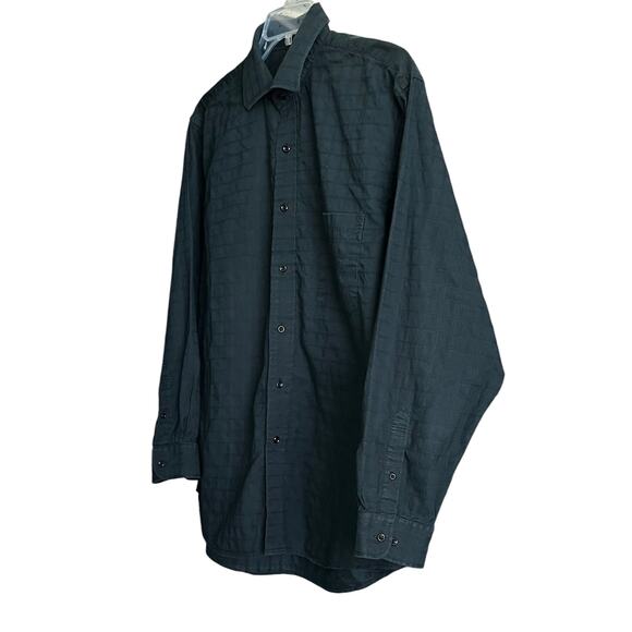 CHARTER CLUB LONG SLV BUTTON-UP  POINTED COLLAR SHIRT, MEN, 17-1/2-44, NAVY BLUE - Picture 3 of 12
